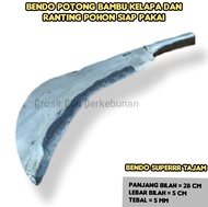 Bendo Melengkung Pemotong Bambu Kelapa Super Tajam - Golok Bahan Per Baja Asli - Golok Bendo Belah K