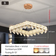 Lampu kristal minimalis baru lampu kristal 3 warna lampu gantung ruang tamu ruang makan lampu gantun