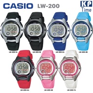 HOT ； Casio แบตเตอรี่ 10 ปี นาฬิกาข้อมือผู้หญิง/เด็ก สายเรซิน รุ่น LW-200 ของแท้ รับประกัน 1 ปี