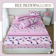 Bộ ga giường thun lạnh 4 món R300 in 3D REE Bedding đủ size drap trải nệm