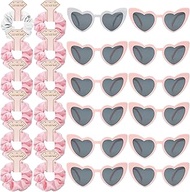 Loanzeg Satin Bridesmaid Scrunchies Bachelorette Hair Ties Set of 12 sunglasses Bridal Shower No Dam
