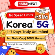 Korea eSIM 5G High Speed 1-7 Days Truly Unlimited Data South Korea SKT/KT esim korea SIM Card
