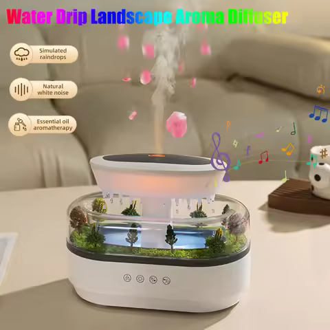 Rain Cloud Aromatherapy Diffuser Air Humidifiers Water Drip Micro Landscape Essential Oil Diffuser 7