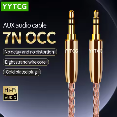 HIFI 3.5mm Aux Audio Cable 7N OCC 3.5mm to 3.5mm Jack Car Aux Cable Hifi Stereo for Headphone Mobile