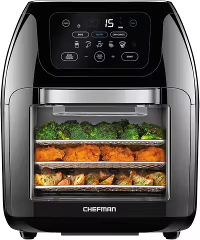Multifunctional Digital Air Fryer+ Rotisserie, Dehydrator, Convection Oven, 17 Touch Screen Presets 