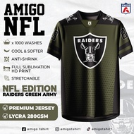 AMIGO NFL Sublimation Microfiber Jersey tshirt Design OLIVE RAIDERS baju jersi baju jersey Malaysia 