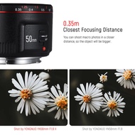 YN50mm F1.8 II Standard Prime Lens Large Aperture Auto Focus 0.35 Closest Focal Length for Canon EOS