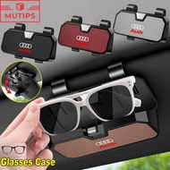 Audi Car Sun Visor Glasses Case Leather Grain Sunglasses Box Sunshade Decoration For A3 8l 8Y A1 Q5 