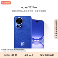 华为nova 12 Pro 前置6000万人像追焦双摄 512GB 12号色物理可变光圈 鸿蒙智慧通信智能手机nova系列