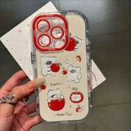 Graffiti Cute Red Fruit Bear with Chain Phone Case For samsung s24+ s24plus s23ultra a51 s23fe a35 a