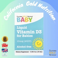 Ready to ship California Gold Nutrition Baby Vitamin D3 Drops 10 mcg (400 IU) 0.34 fl oz (10 ml) MG7