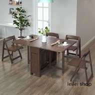 p082 實木餐枱 餐桌椅組合 摺枱 折疊餐枱 dining table 折疊餐椅 dining chairs 全新包送貨