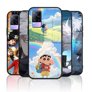 Glass Casing for VIVO V21E 4G V21 4g v2066 V21 5g V21s 5g Shockproof Case Tempered Glass Back & Soft