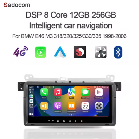 Carplay 8.8" Android 14.0 autoradio 8GB 256GB ROM 8GB RAM Car Audio GPS car radio Glonass for BMW E4