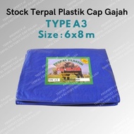 A3 PLASTIC TARPAULIN Size 6x8 Meters CAP GAJAH Brand