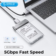 ORICO 2.5นิ้วใส Type-C กล่องใส่ฮาร์ดดิสก์ USB3.0 5Gbps เคส HDD โลหะรองรับการนอนหลับอัตโนมัติสำหรับพีซีแล็ปท็อปโน๊ตบุค