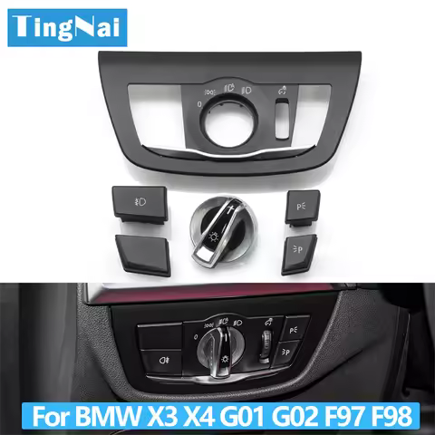 Car Front HeadLamp Rotary Foglight Button Headlight Switch Cover Panel For BMW X3 X4 G01 G02 X3M X4M