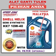 ORIGINAL OIL FILTER (PERODUA / PROTON) + ORIGINAL SHELL HELIX SEMI SYNTHETIC 10W-40 ENGINE OIL / 10W40 (4L)