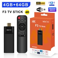 MX10 | Versión en vivo de Android 14 TV stick 4k 1080p WiFi 6 Google Netflix youtube MX10 F3 BT5 24