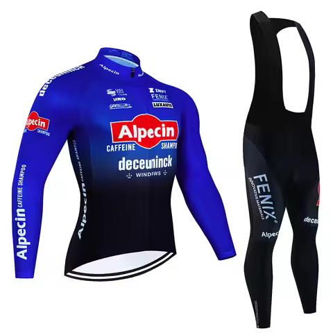 Alpecin Autumn Cycling Jersey Set Long Sleeve Quick Dry Cycling Clothing Bike Uniform MTB Clothes Bi
