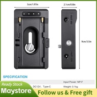 maystoree-my NP F550 F750 F970 Battery Adapter Plate  Type C Charging DC12V DC8V USB with Cold Shoe 