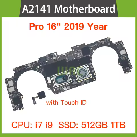 Tested for MacBook Pro Retina 16" A2141 Logic Board Motherboard i7 512G i9 1TB 2019 With Touch ID Bu