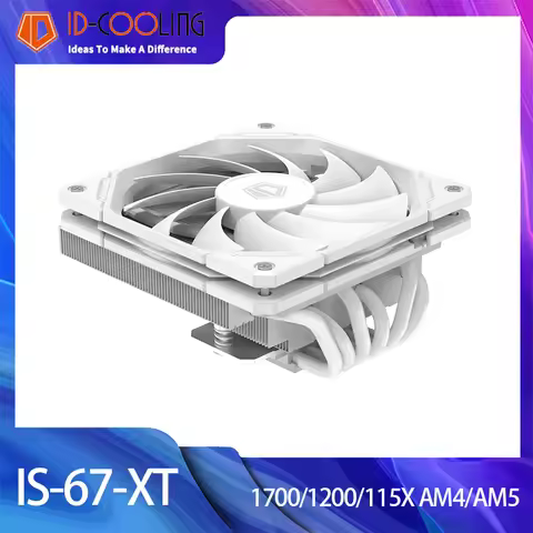 ID-COOLING IS-67-XT 67mm Low Profile Computer CPU Cooler Heatsink ITX Ultra-Thin 6 Heat Pipe Air-Coo