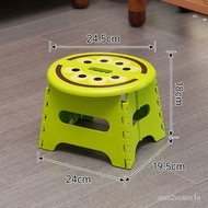 【TikTok】Children's Small round Stool Foldable Household Portable Dwarf Cartoon Fruit Chair Outdoor Creative Plastic Port