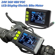 24V 36V 48V P3C Electric Bicycle Meter LCD Display Ebike Control Panel Waterproof Bicycle Speedomete