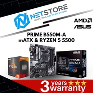 PWP ASUS PRIME B550M-A mATX MOTHERBOARD & AMD RYZEN 5 5500 PROCESSOR