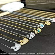 A high-quality stone-encrusted swan necklace, fashionable women's necklace A