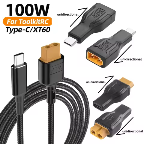 Type-C to XT60 Adapter 20V 5A 100W USB C to XT60 Charging Connector Compatible with Toolkitrc M7 M6 