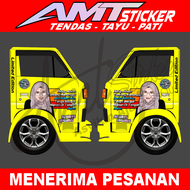 [Terlaris] Stiker Decal/Cutting Pintu Samping Kanan Kiri Truk Umplung - Stiker Gambar Cewek Kaca Mata dan Tulisan Kata"