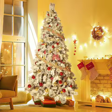 6-9FT Large Christmas Trees Decoration DIY Red Christmas Tree Ornament Xmas tree Home Decor New Year