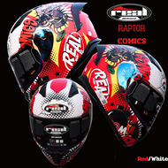 หมวกกันน็อคReal helmets Raptor comics black/redfull faceมอก.369-2557ECE R22-05