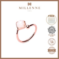 MILLENNE Millennia 2000 Oyster and Pearl Rose Gold Ring with 925 Sterling Silver