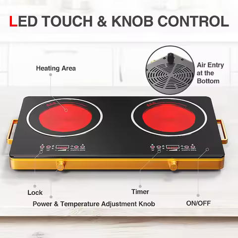 2200W High-power Induction Cooker Electric Ceramic Stove Hotpot Plate Noodle Cooking Furnace Tea Bre