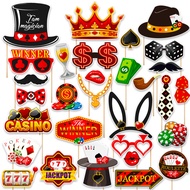 Casino themed Selfie Props Las Vegas Poker and Dice Photo Prop Set Casino Night Decorations