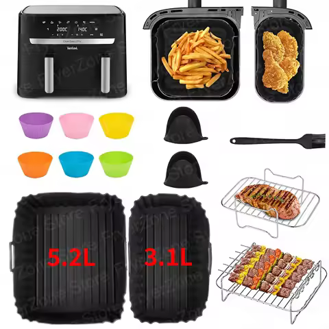 Airfryer Accessories for Philips Airfryer Dual Basket EY901840 5.2L/3.1L Tower T17099 5.2L/3.3L AirF