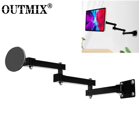 Magnetic Wall Mount Tablet Stand Long Arm Stretchable Phone Wall Holder Adjustable Metal Wall Stand 