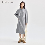 GIORDANO WOMEN Two tone drawstring hoodie dress 18464506