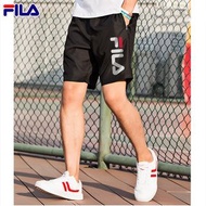 FILA 男 短褲 運動五分褲 健身 重訓 戶外 休閒  運動短褲 單色印字logo抽繩腰圍 親膚透氣舒適  大尺碼