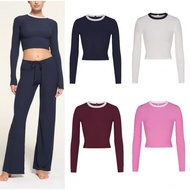Skims Skims SOFTLOUNGEcroptop Modal Threaded Long Sleeve T-Shirt Short Top Base