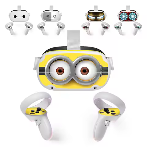 Vinyl Skin Sticker for Oculus Quest 2 VR Headset Controller PVC Decals Cute Cartoon Wrap Cover for M