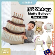 MINIIS 1st Birthday Decoration Set Bear Decoration Vintage Brown Balloon Love Animal Happy Birthday