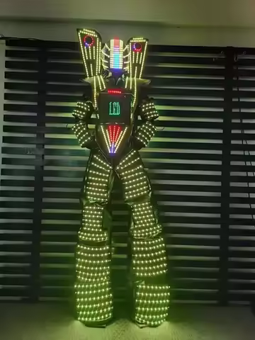 LED jumping suit stilt walker Future Show event party LED universoul circus stilt walkers dance led 