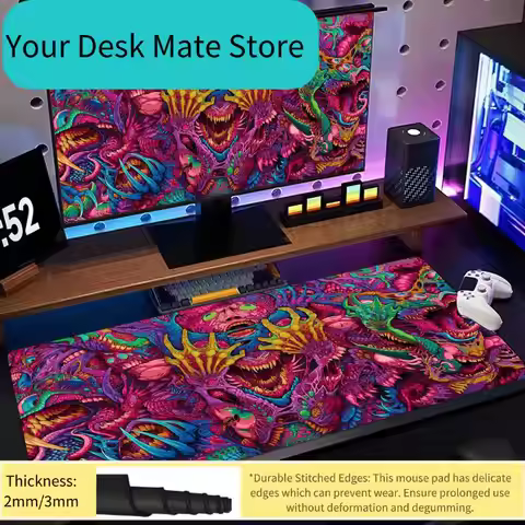 Printed Mouse Pad with Letters Y/M/R/G/D/A/V, Numbers 1/2/7/52 - Non-Slip Rubber Base, Washable Clot