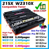 FULL SET Compatible to HP 215A W2310X W2310A W2311A W2312A W2313A Color LaserJet Pro MFP M182n M155n