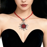 项链 rantai leher perempuan European American Style Beer Festival Necklace Female Edelweiss Diamond Re