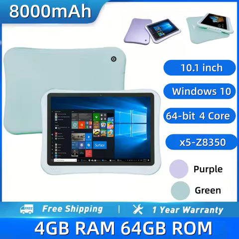4GB RAM 64GB ROM 10.1 INCH Windows 10 Tablet PC 64-bit Intel Atom x5-Z8350 CPU 8000mAh Battery 1280x